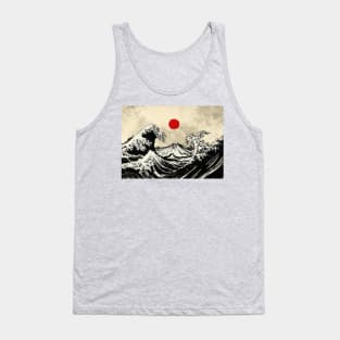 Hokusai waves sumi e style Tank Top